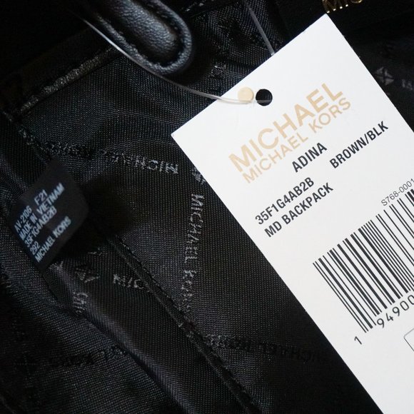 Michael Kors Adina Medium Backpack MK Graphic Logo Brown Black main image 4